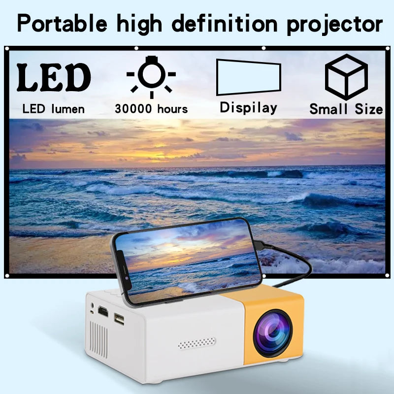 YG300 Portable Mini Projector, High-Definition Television, USB, SD Memory Support, Outdoor Movie Projector