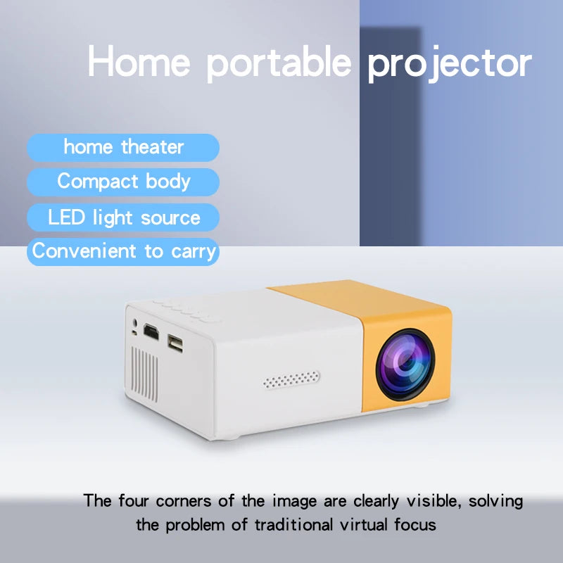 YG300 Portable Mini Projector, High-Definition Television, USB, SD Memory Support, Outdoor Movie Projector