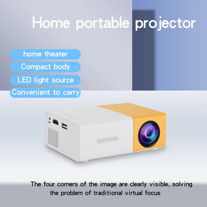 YG300 Portable Mini Projector, High-Definition Television, USB, SD Memory Support, Outdoor Movie Projector